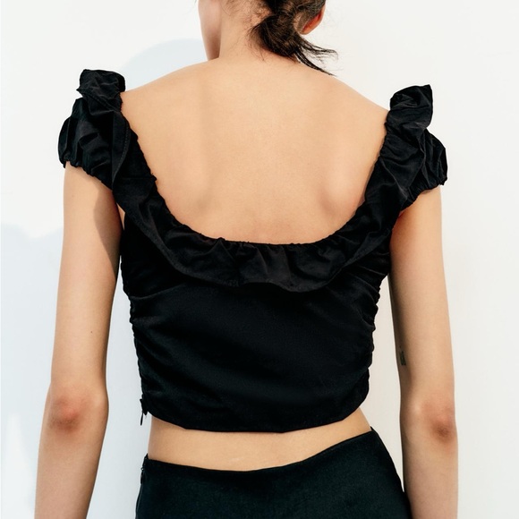 ZARA RUFFLED STRETCH TOP - Picture 5 of 14